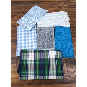 Lot of Fabric,‎ Blue, Patterns- Plaid, Paisley, Foliage, 1lb 8oz